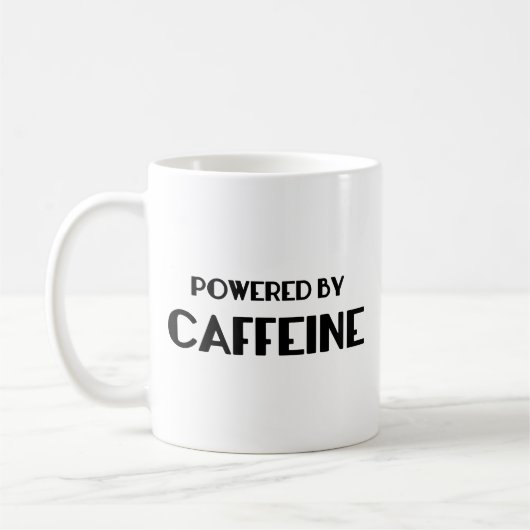 Powered by Caffeine Coffee Mok (Links)