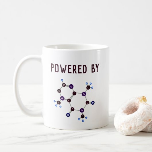 Powered by - Caffeine Molecular Structure Koffiemok (Met donut)