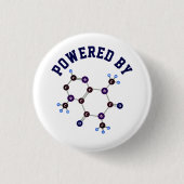 Powered by - Caffeine Molecular Structure Ronde Button 3,2 Cm (Voorkant)