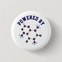 Powered by - Caffeine Molecular Structure Ronde Button 3,2 Cm