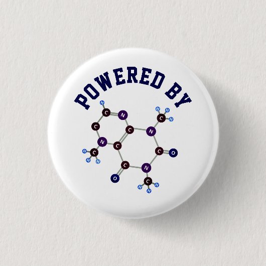 Powered by - Caffeine Molecular Structure Ronde Button 3,2 Cm (Voorkant)