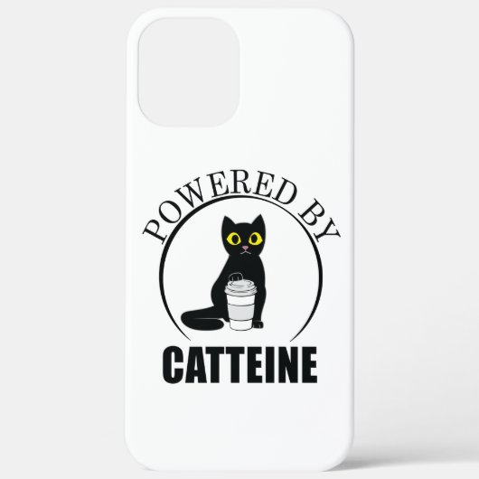 Powered by Catteine Funny Coffee Pun Caffeine Case-Mate iPhone Case (Achterkant)