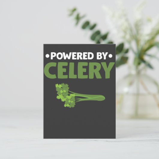 Powered by Celery Green Juice Food Veggie lover Briefkaart (Staand voorkant)