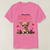 Powered by Chocolate and Chihuahua Love T-shirt (Design voorkant)