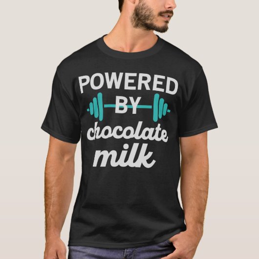Powered by Chocolate Milk - Gewichtheffen T-shirt (Voorkant)
