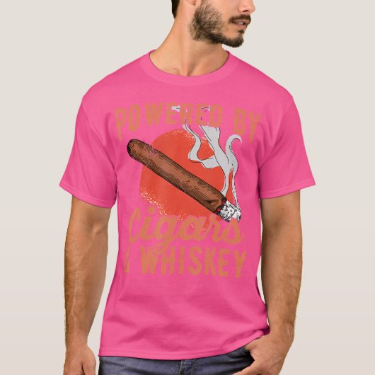 Powered By Cigars Whiskey For A Cigar Expert T-shirt (Voorkant)