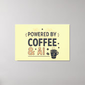 Powered by Coffee & AI Retro Tech Vector Canvas Afdruk (Voorkant)