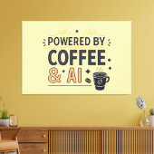 Powered by Coffee & AI Retro Tech Vector Canvas Afdruk (Insitu (Woonkamer))