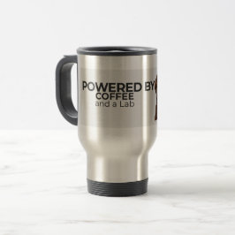 Powered by Coffee and a Lab Stainless Travel Mug Reisbeker