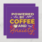 Powered by Coffee and Anxiety | Funny Retro Typogr Kaart (Voorkant / Achterkant)