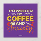 Powered by Coffee and Anxiety | Funny Retro Typogr Kaart (Achterkant)