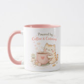 Powered by Coffee and Cuteness Cute Cat Sweet Pink Mok (Links)