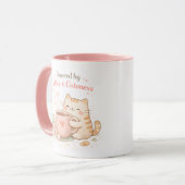 Powered by Coffee and Cuteness Cute Cat Sweet Pink Mok (Voorkant links)