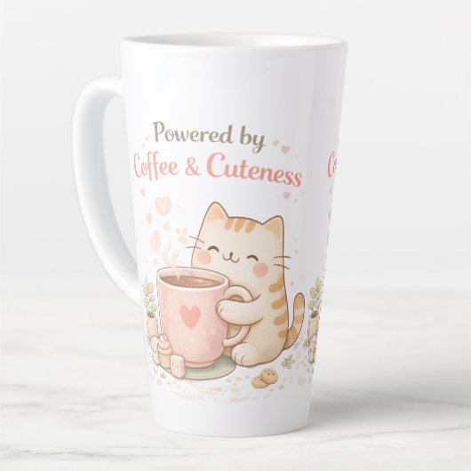 Powered by Coffee & Cuteness Cute Cat Sweet Cream Latte Mok (Linkerhoek)
