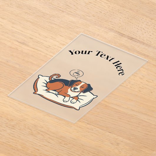 Powered by Coffee & Dog Dreams Acryl Uitnodigingen (Laagn)