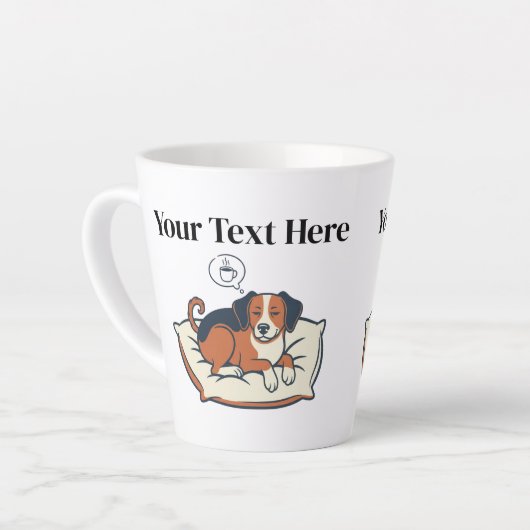 Powered by Coffee & Dog Dreams Latte Mok (Linkerhoek)