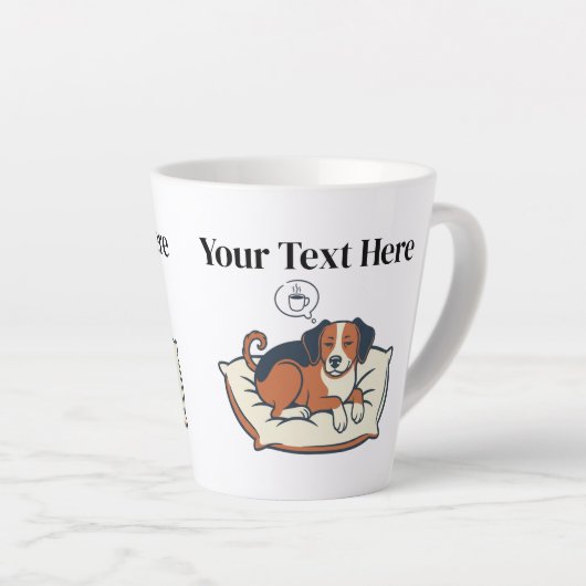 Powered by Coffee & Dog Dreams Latte Mok (Rechterhoek)