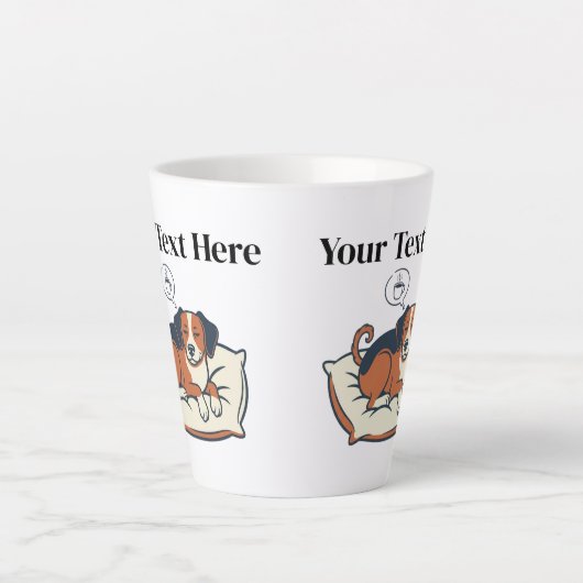 Powered by Coffee & Dog Dreams Latte Mok (Voorkant)