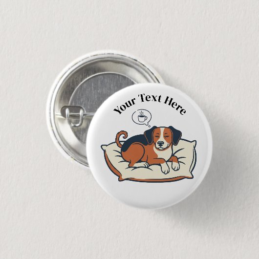 Powered by Coffee & Dog Dreams Ronde Button 3,2 Cm (Voorkant /achterkant)