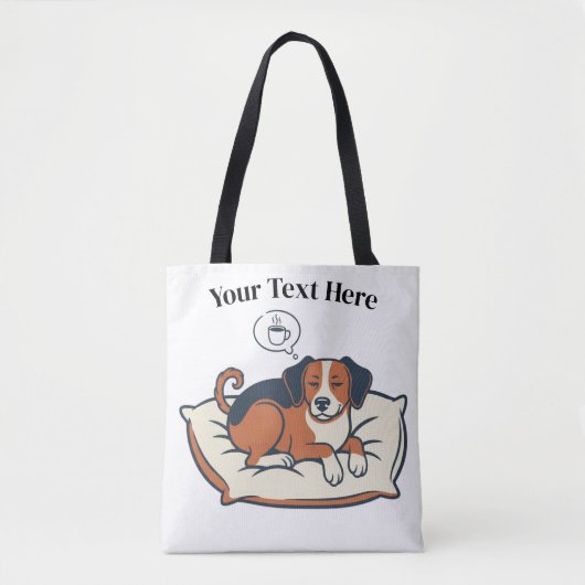 Powered by Coffee & Dog Dreams Tote Bag (Voorkant)