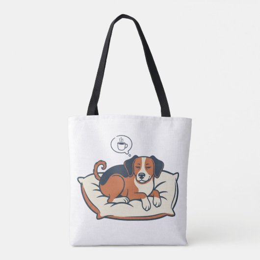 Powered by Coffee & Dog Dreams Tote Bag (Achterkant)