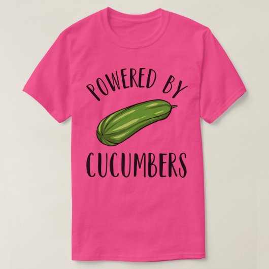 Powered by Cucumbers Funny Vegetarian Pickles Plan T-shirt (Design voorkant)