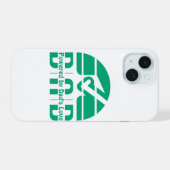 Powered by Dad's Love: Making Memories with Hugs iPhone 15 Case (Achterkant horizontaal)