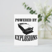 "Powered by Explosions" British Sports Car Briefkaart (Staand voorkant)