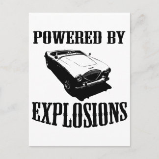 "Powered by Explosions" British Sports Car Briefkaart