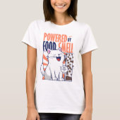 Powered by Food Smell | Funny Cat Design T-shirt (Voorkant)