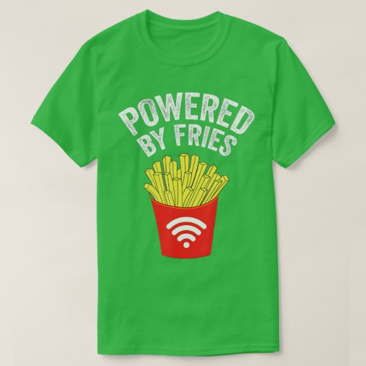 Powered by French Fries - French fries T-shirt (Design voorkant)