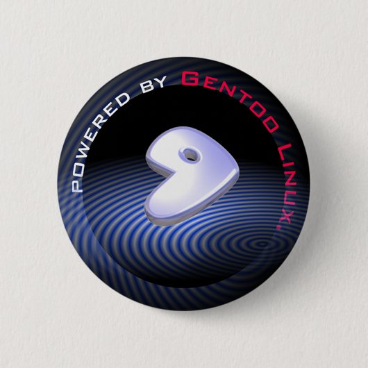 POWERED BY Gentoo Linux Ronde Button 5,7 Cm (Voorkant)