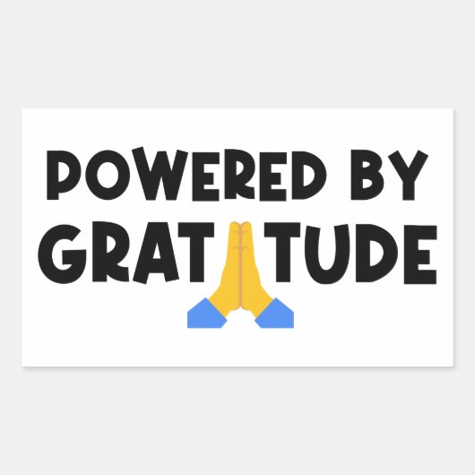 Powered By Gratitude Rechthoekige Sticker (Voorkant)