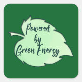 Powered by Green Energy St Patrick’s Autocolante Vierkante Sticker (Voorkant)