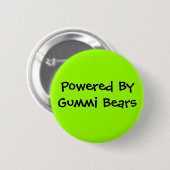 Powered by, Gummi-Beren Ronde Button 5,7 Cm (Voorkant /achterkant)