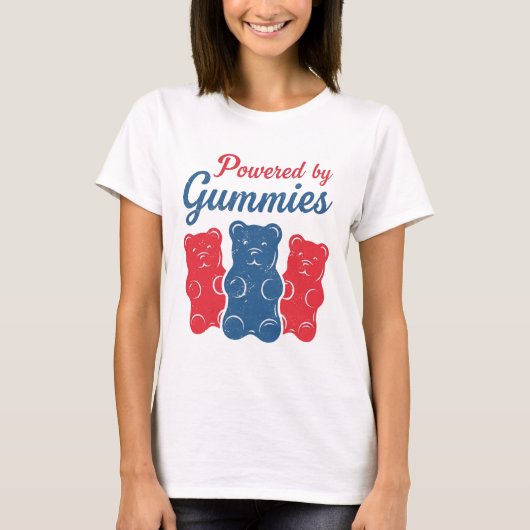 Powered By Gummies T-shirt (Voorkant)