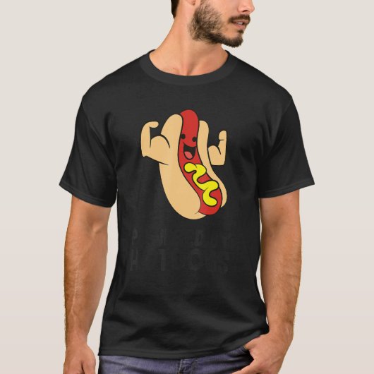 Powered By Hotdogs Hot Dog T-shirt (Voorkant)