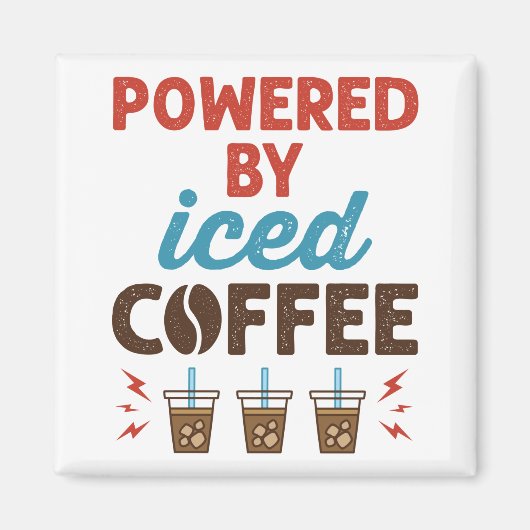 Powered by Iced Coffee Cold Brew Addict Magneet (Voorkant)