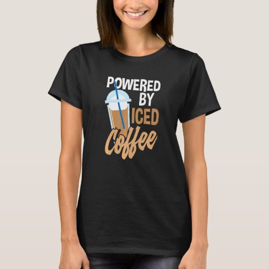 Powered by Iced Coffee T-shirt (Voorkant)