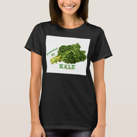 Powered by Kale - Live Positief vandaag T-shirt (Voorkant)