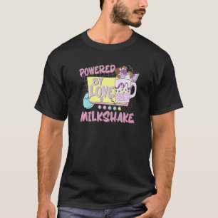 Powered by Love Milkshake Retro 80 s 90 s Couples T-shirt
