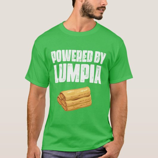 Powered By Lumpia Filipino Spring Roll Pinoy Food  T-shirt (Voorkant)