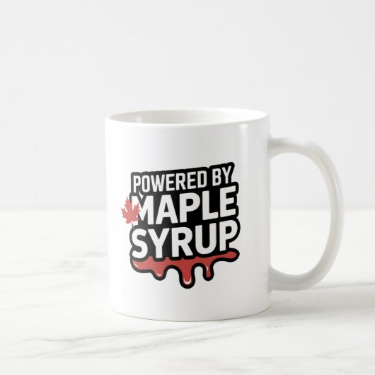 Powered by Maple Syrup" - Grappige Canadese trots Koffiemok (Rechts)