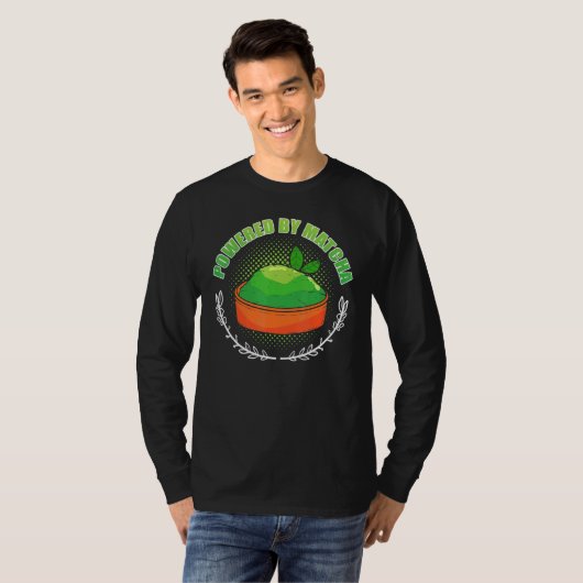 Powered by Matcha Tea Power T-shirt (Voorkant volledig)