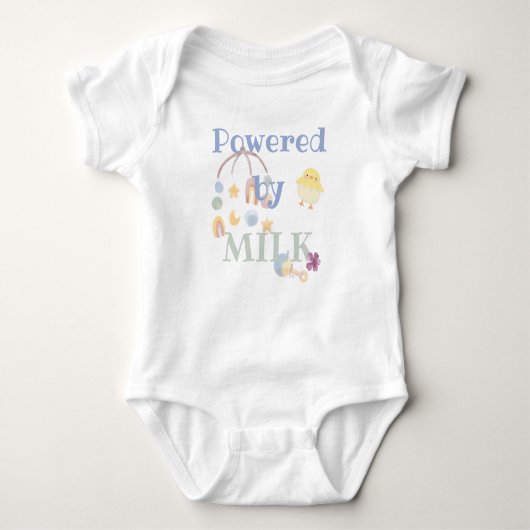 Powered by milk - mobile rattle romper (Voorkant)