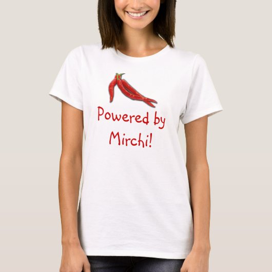 Powered by Mirchi T-shirt (Voorkant)