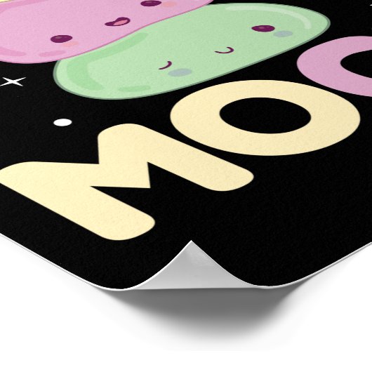 Powered by Mochi - Kawaii Mochi Ice Cream Poster (Hoek)