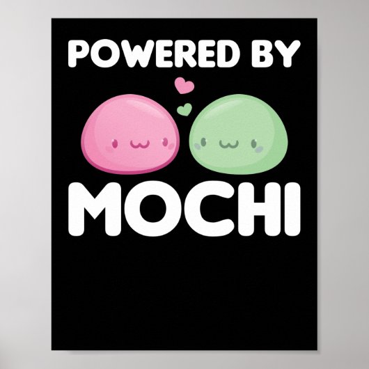 Powered by Mochi - Kawaii Mochi Ice Cream Poster (Voorkant)