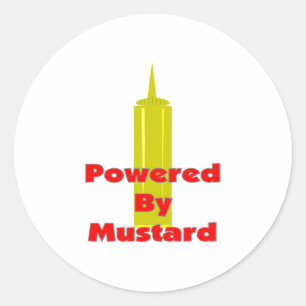 Powered by Mustard Ronde Sticker