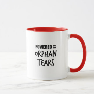 "Powered by Orphan Tears" koffie-Mok Mok